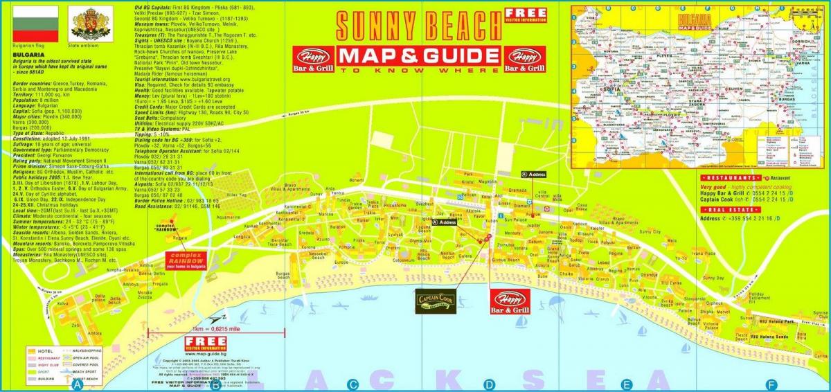 kat jeyografik la touris nan beach sunny nan Bilgari